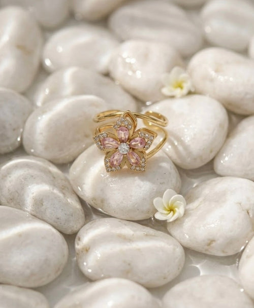 Bague Blush Anti-Stress Fleur en Acier Inoxydable