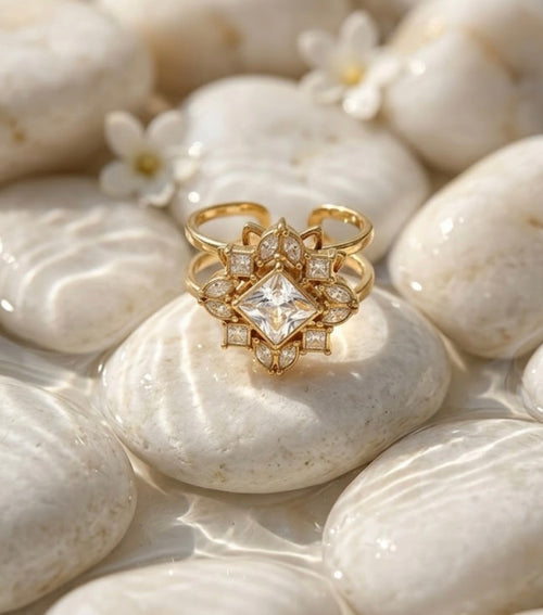 Bague Anti-Stress Strass en Acier Inoxydable