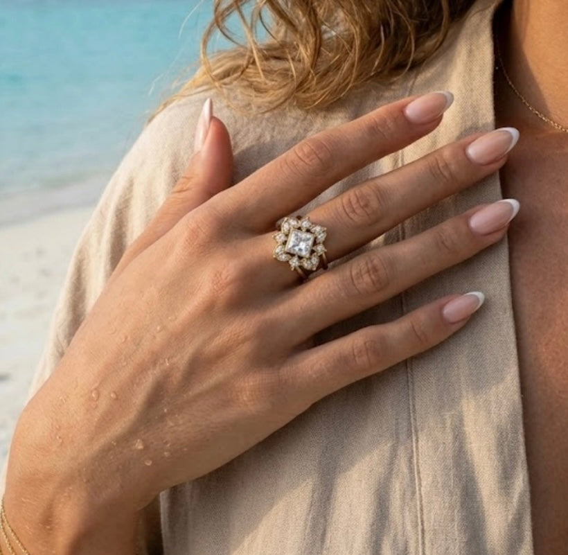 Bague Anti-Stress Strass en Acier Inoxydable